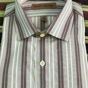 NWT's HENRY GRETHEL Striped Dress Shirt - Old Money Quiet Luxury